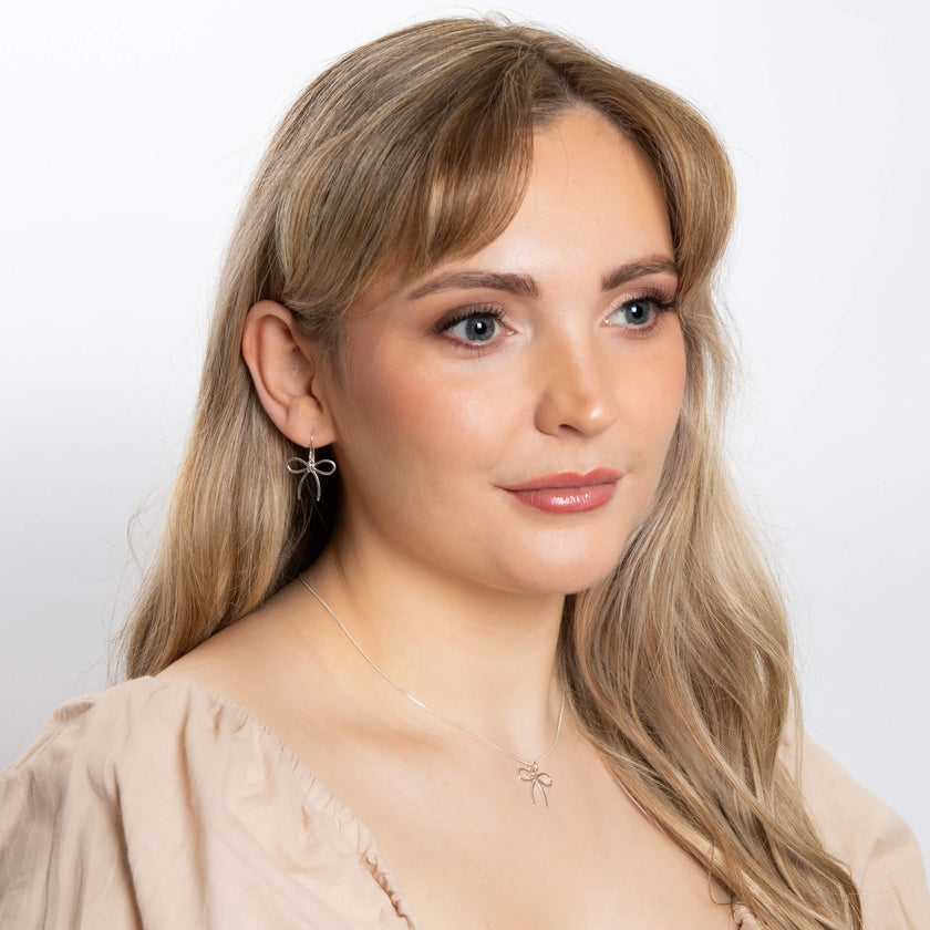 Beginnings Thin Bow Hook Earrings