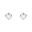 D For Diamond Mother of Pearl Heart Stud Earrings with Diamond
