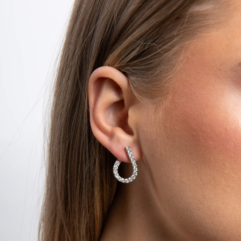 Diamonfire Front Twist Hoop Earrings