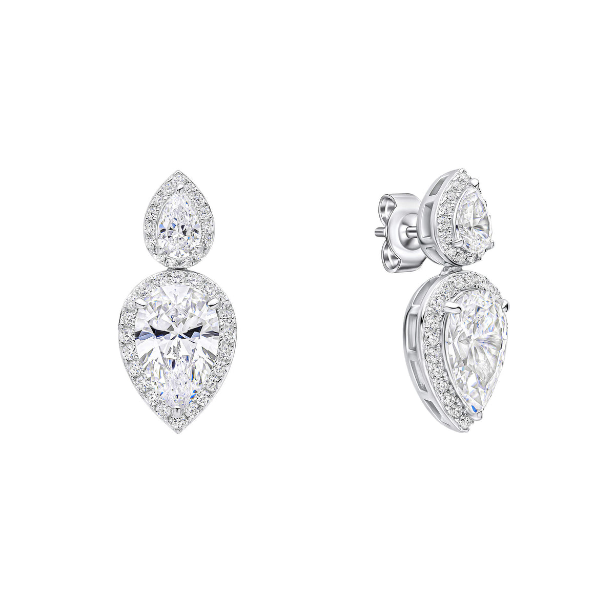 Diamonfire Double Teardrop Statement Earrings