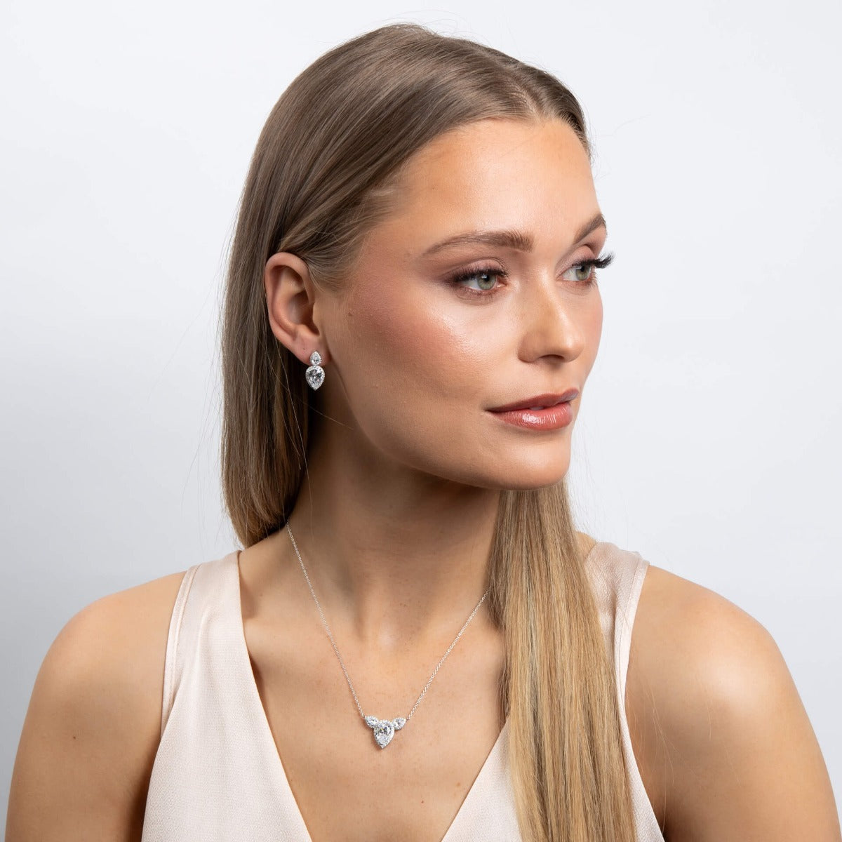Diamonfire Double Teardrop Statement Earrings