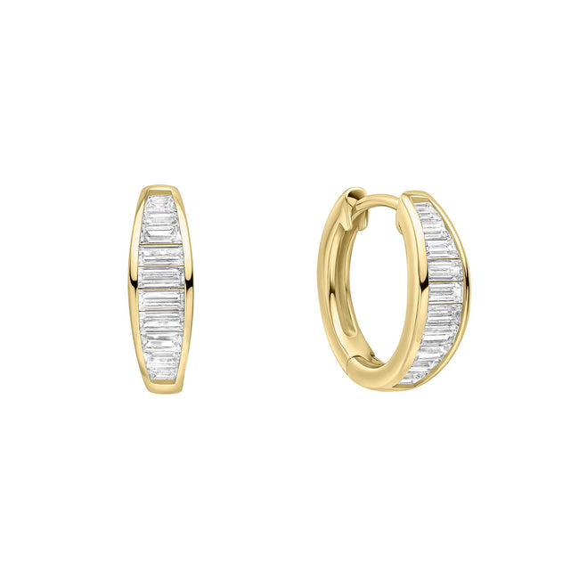 Pendientes de aro Diamonfire de circonitas talla baguette con engaste invisible