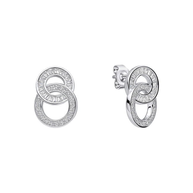Diamonfire Linked Circles Stud Earrings