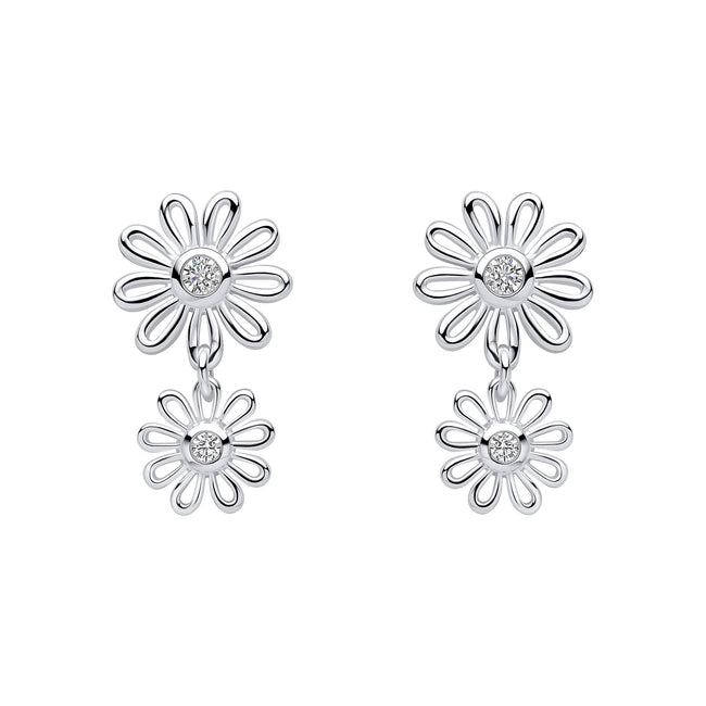 Laura Ashley Pendientes con margaritas Thorncliff de plata