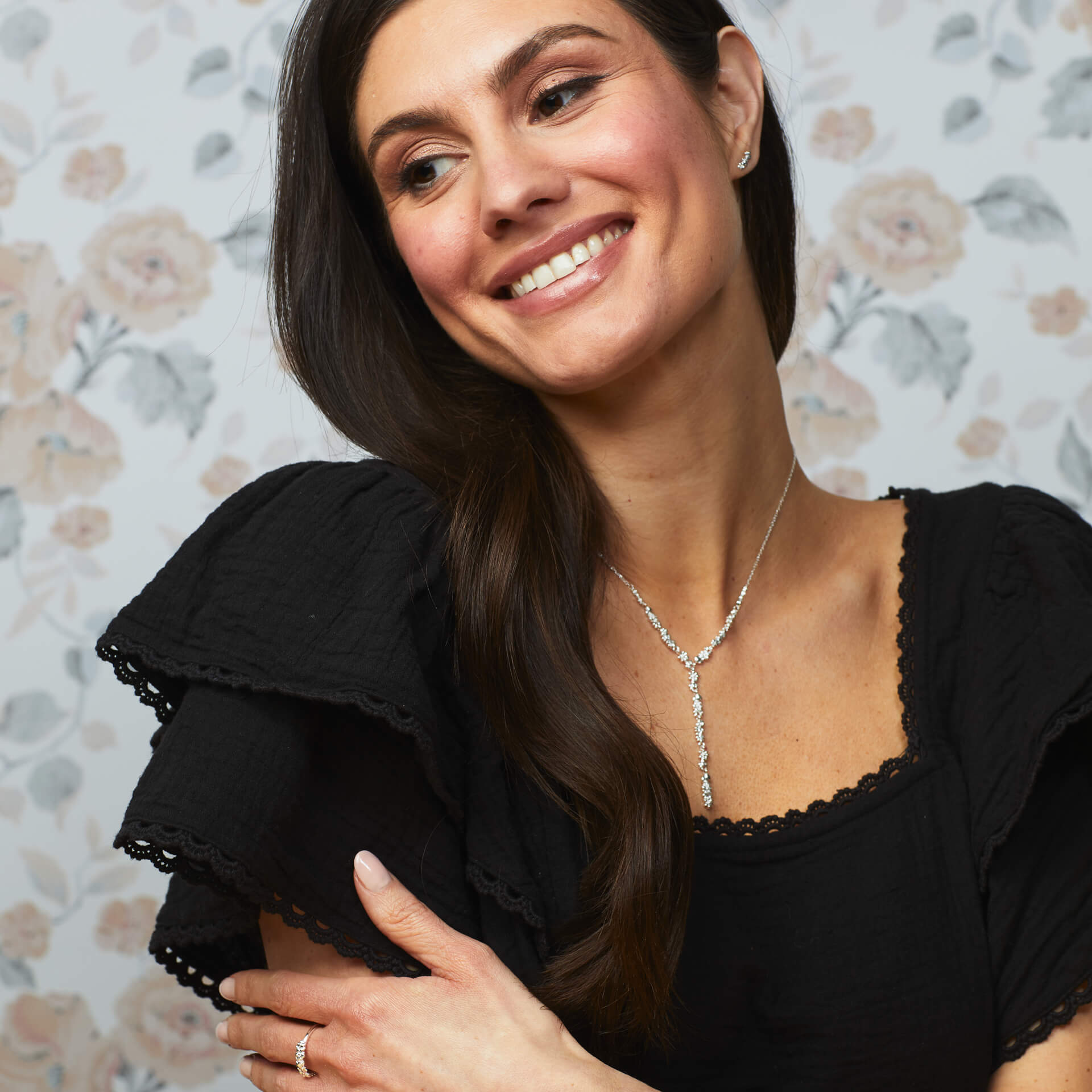 Laura Ashley Silver Naunton Folly Lariat Necklace