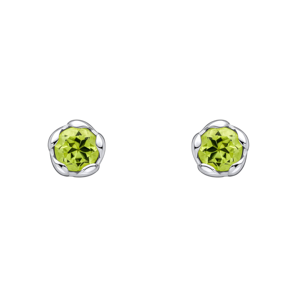 Laura Ashley Silver Petal Set Semi-Precious Stud Earrings