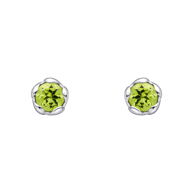 Laura Ashley Silver Petal Set Semi-Precious Stud Earrings