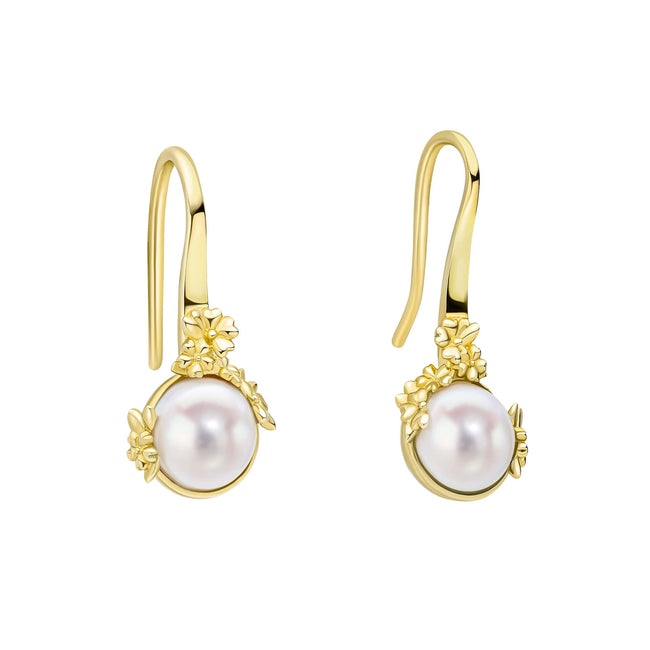 Laura Ashley Silver Ickleford Tulpen Süßwasserperlen-Ohrringe