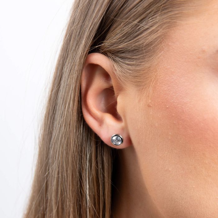 Diamonfire Bezel Set Carat Stud Earrings