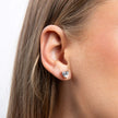 Diamonfire Solitaire Heart Shaped Zirconia Stud Earrings