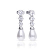 Diamonfire Statement Zirconia Drop Earrings Shell Pearl