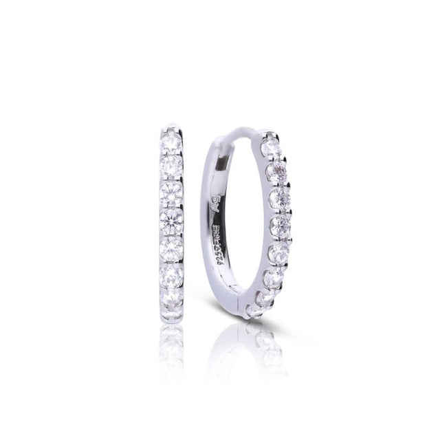 Diamonfire Medium Claw Set Zirconia Hoop Earrings
