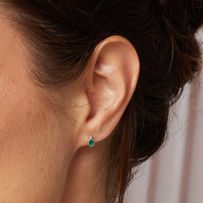 Pendientes con forma de flor Laura Ashley Silver Thornage