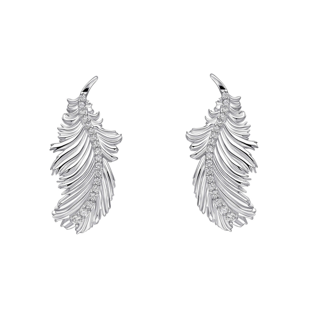 Laura Ashley Silberne Feder-Ohrstecker