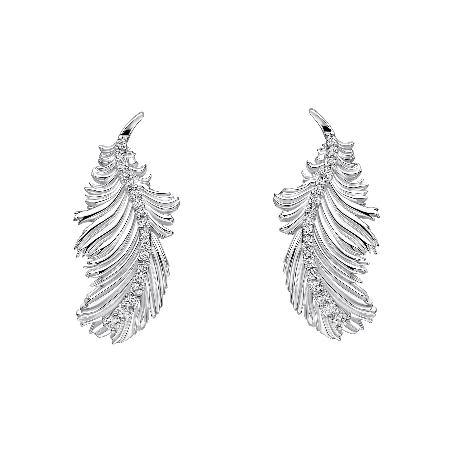 Laura Ashley Silberne Feder-Ohrstecker
