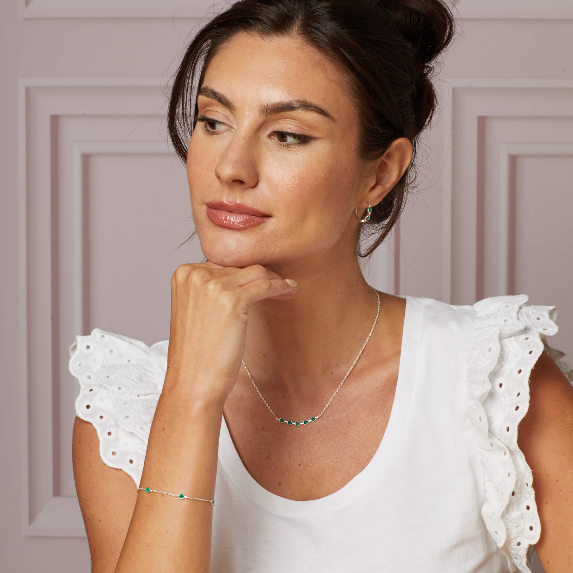 Laura Ashley Silver Thornage Flowers Station Armband