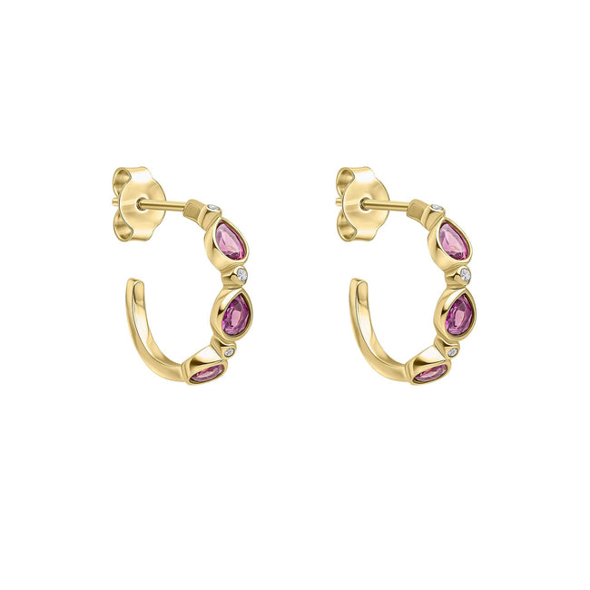 Pendientes de aro Laura Ashley con flores de espino plateadas