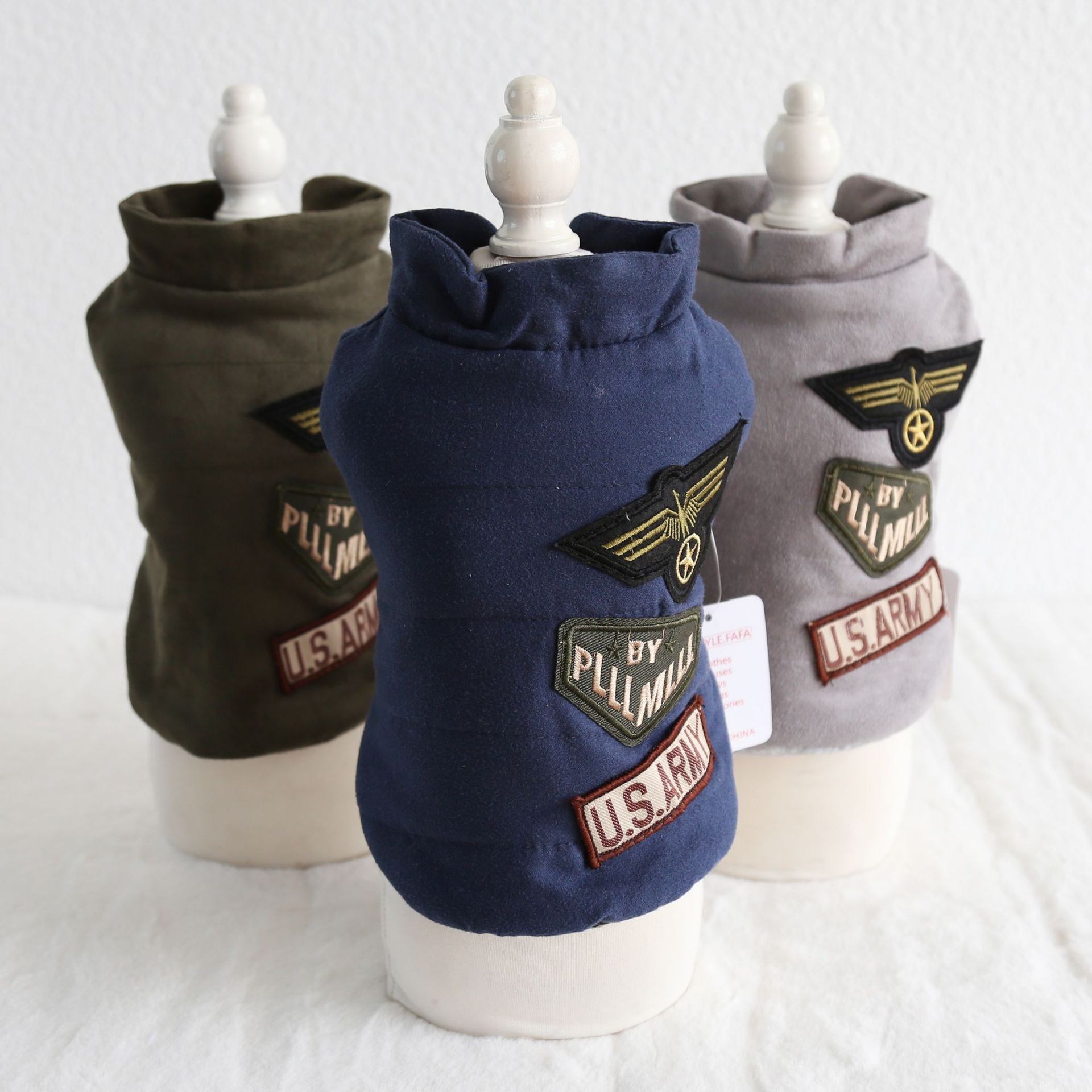 Military Badge Velvet Vest Pet Clothes