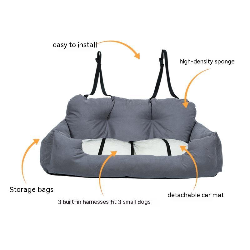 Sofa/Cama para Perros, Transportín Trasero de Coche para Mascotas
