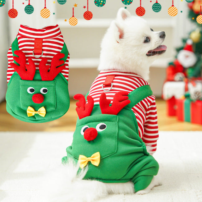 Weihnachten Haustier Hunde Katzen Mäntel Verkleidung Kostüm Elch-Taschen-Sweatshirt Teddy Bichon Welpe Kätzchen Weste Weihnachten Wärmere Haustierkleidung