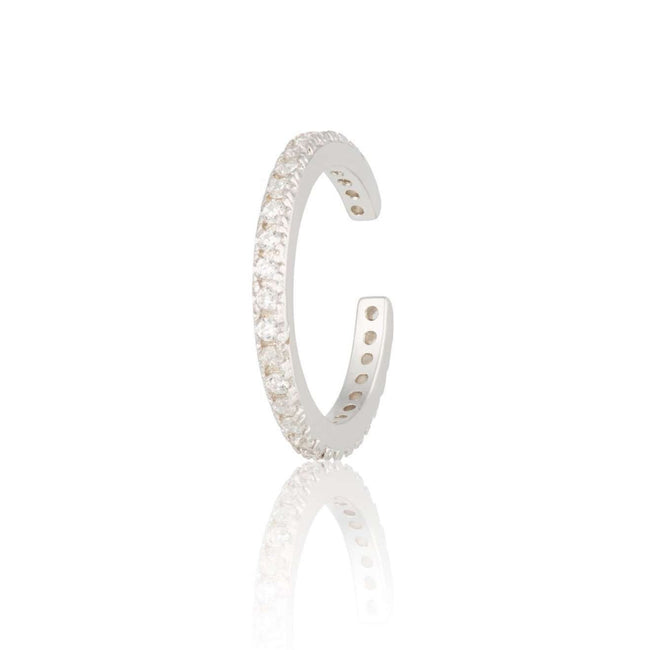 Pendiente delgado brillante tipo cuff para una sola oreja