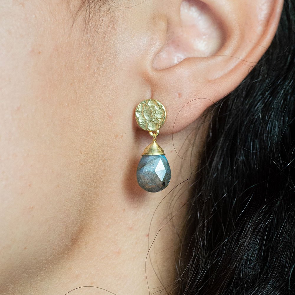 Classic Athena Kate Drop Earrings: Labradorite