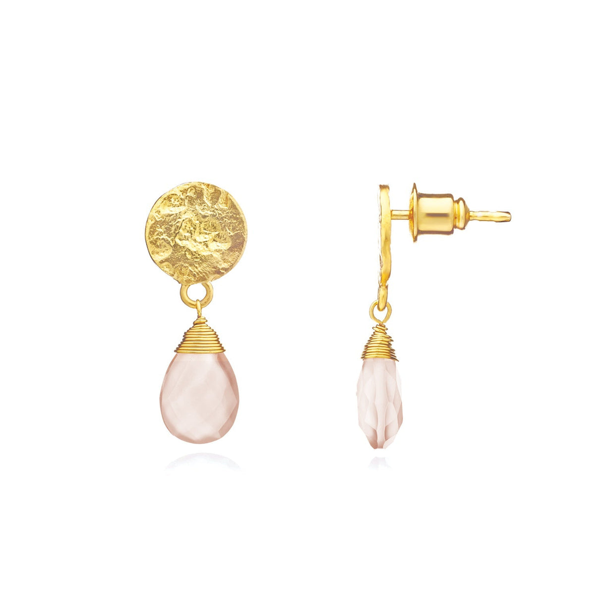 Classic Athena Kate Drop Earrings: Pink Chalcedony