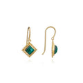 Etrusca Diamond Drop Earrings with Malachite