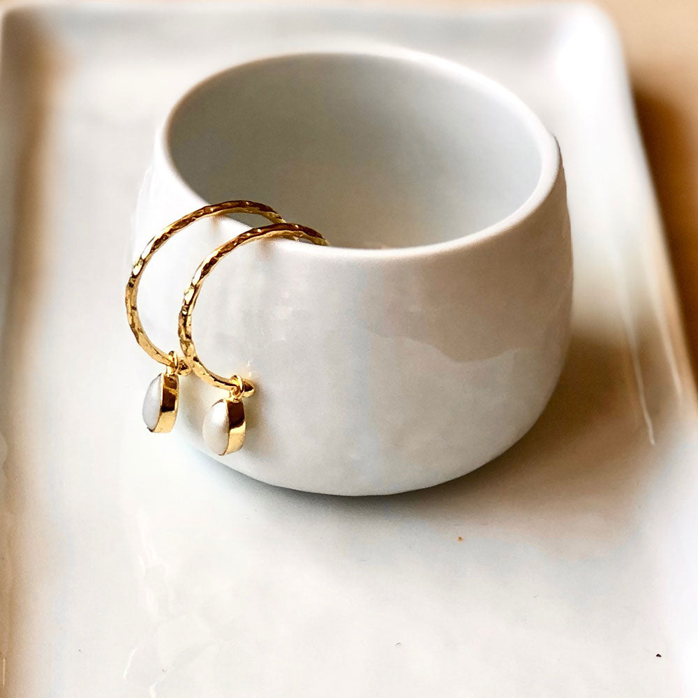 Hydra Gold and Pearl Hoops
