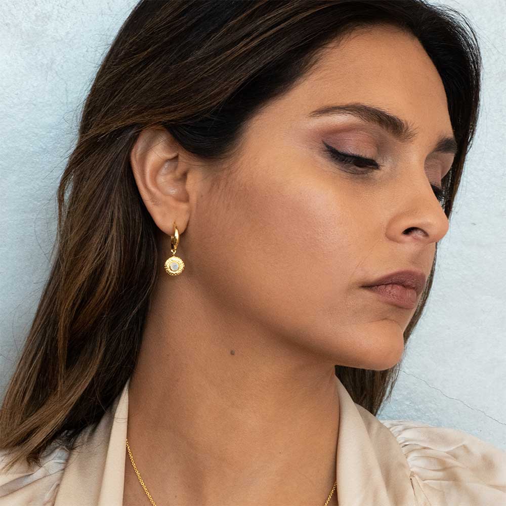 Luna Gemstone Hoops Amethyst