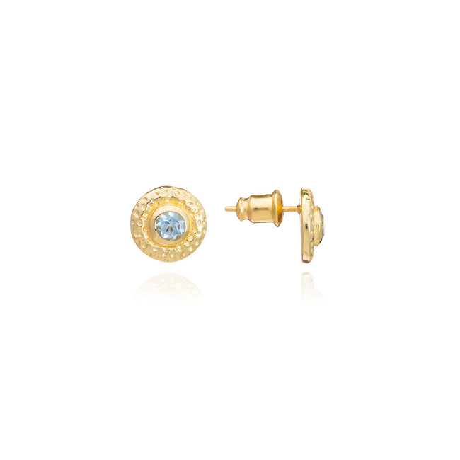 Pendientes Luna de Topacio Azul