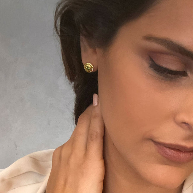 Pendientes Luna de Topacio Azul