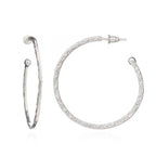 Lydia Large Textured Silver Hoops