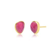 Odyssey Doublet Gold Ohrstecker: Perlmutt mit rosa Kristall