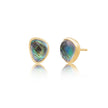 Odyssey Doublet Gold Stud Earrings: Abalone with Crystal