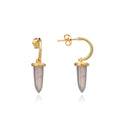 Pueblo Spike Hoop Earrings: Grey Moonstone