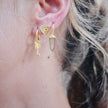 Pueblo Spike Hoop Earrings: Grey Moonstone