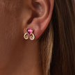 Pendientes Trillion Doublet and Scroll: Amazonita con Cristal