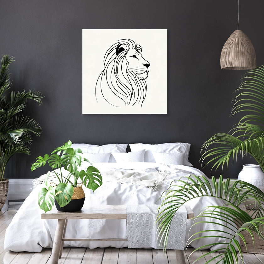 Regal Lion Silhouette Canvas