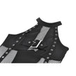 Dark in Love Gothic Mesh Panel Buckle Top