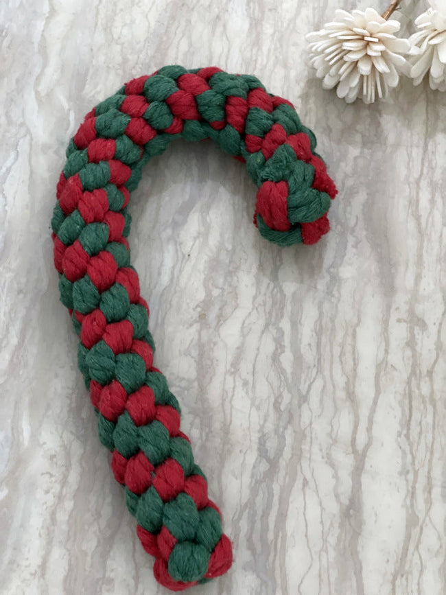 Hand-knitted Christmas Suit Pet Molar Stick