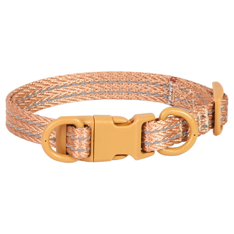 Collar Reflectante para Perro con Hebilla de Liberación Anillo Doble en D y Cincha
