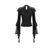 Dark in Love Gothic Velvet Lace High-Neck Top
