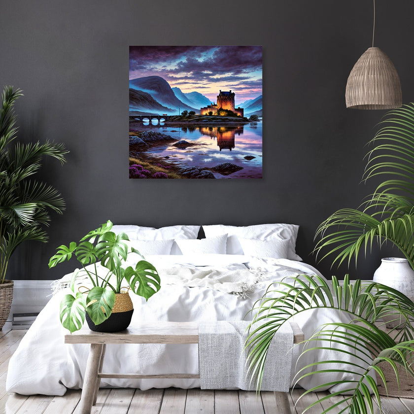 Twilight Highlands Castle Canvas