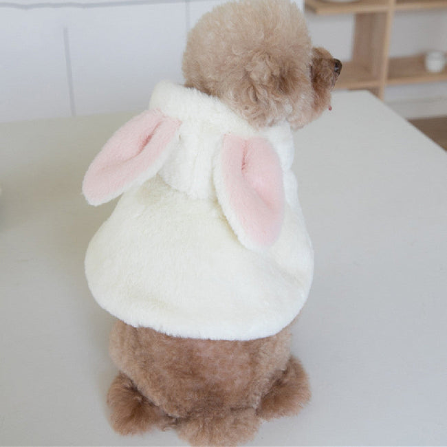 Autumn And Winter Fluffy Rabbit Modeling Pet Costume Warm Cape Cloak New Year Dogs And Cats Pet Clothes