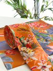 Rust Luxury Silk Pocket Square and tie in Gift set in box, 'Eden' design formal wear for weddings or groomsmen gift