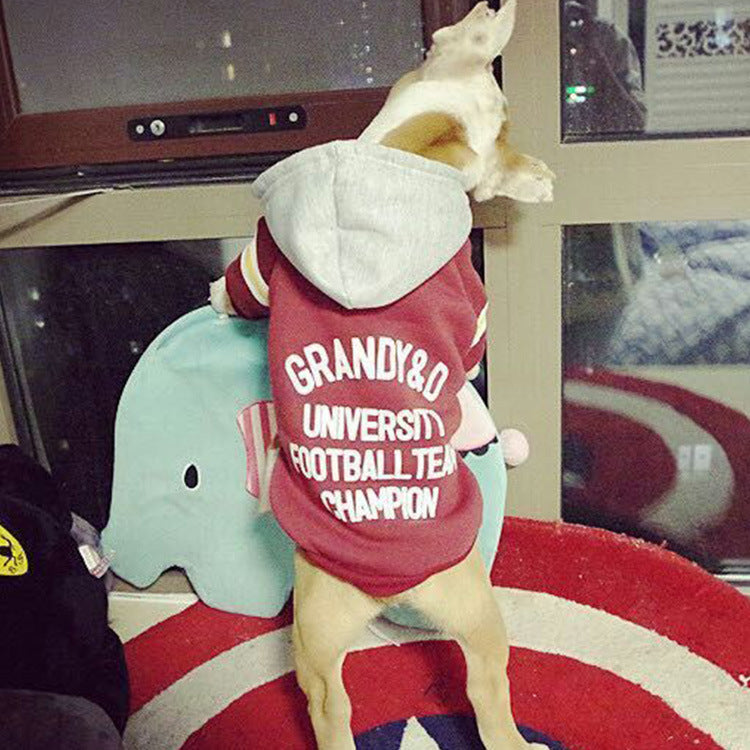 Pullover Letter Hooded Jacket Dog Clothes