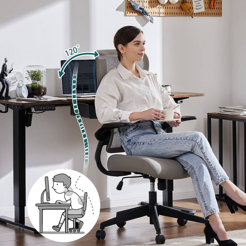Auraspine Ergonomic Mesh Office Chair with Adjustable Lumbar Support & Breathable Backrest