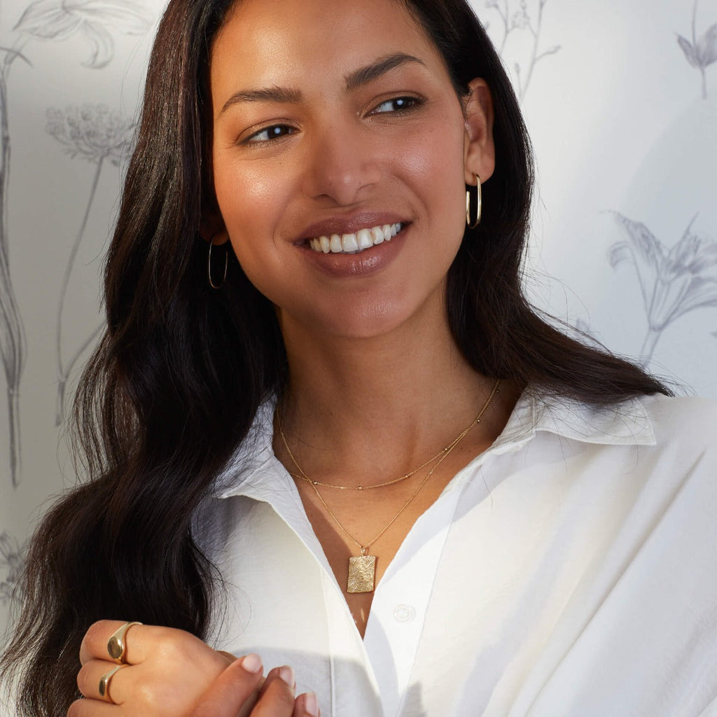 Elements Gold Open Oval 3/4 Hoop Earrings