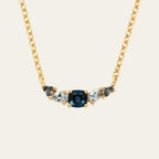 Elegant Topaz Cluster Gold Necklace - Zaria